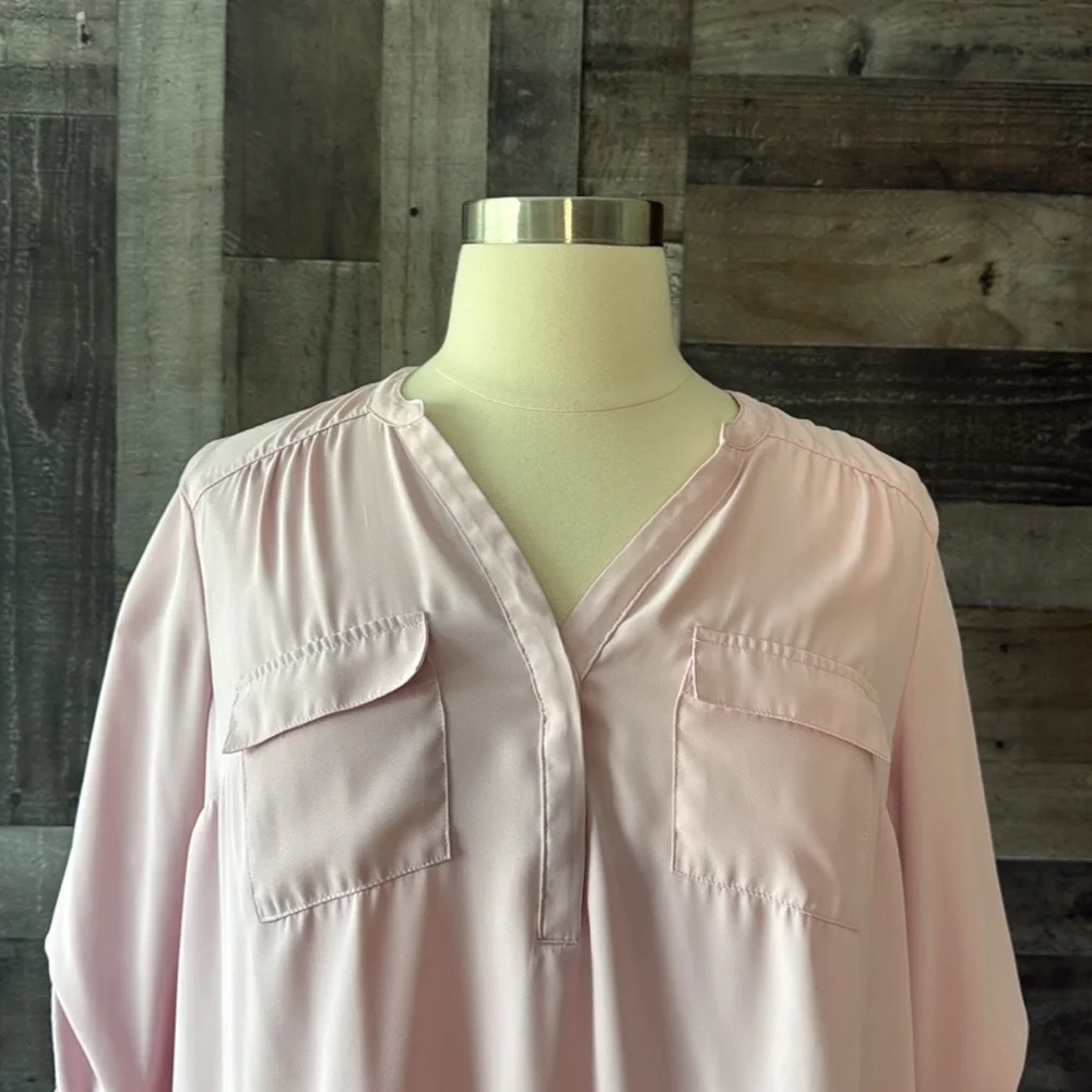 Torrid 0 Harper pink top Xlarge pastel softgirl low key luxe romantic spring - Picture 2 of 9